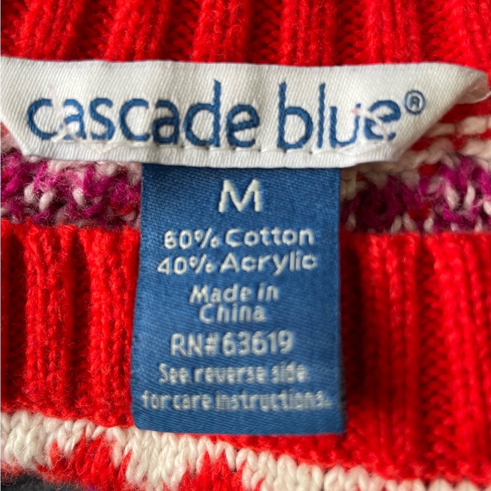 Red Cascade Blue Crewneck Sweater - Women - Picture 2 of 4